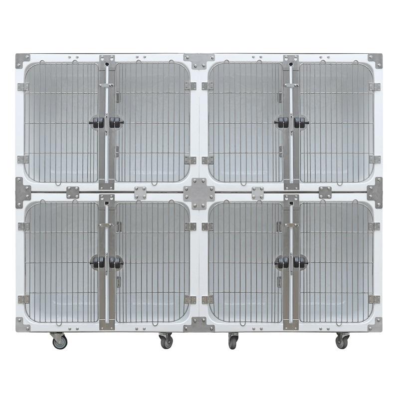 Gabbia per cani modulare veterinaria impermeabile in fibra di vetro